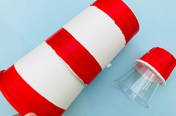 Paper cup lighthouse craft - make these DIY light up lighthouses - a simple kids craft that can give them fun with imaginary play