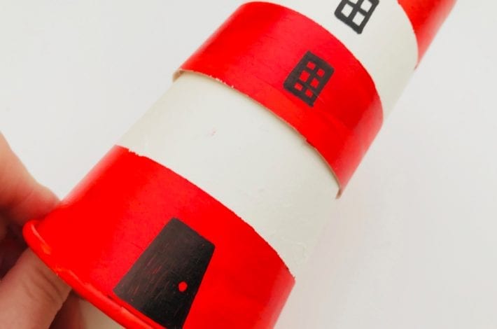 Paper cup lighthouse craft - make these DIY light up lighthouses - a simple kids craft that can give them fun with imaginary play