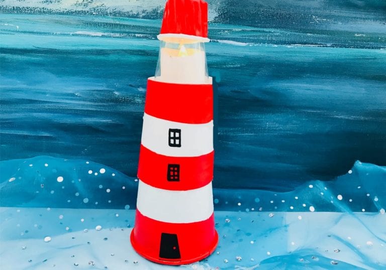 Paper Cup Lighthouse Lightup Craft Kids Crafts