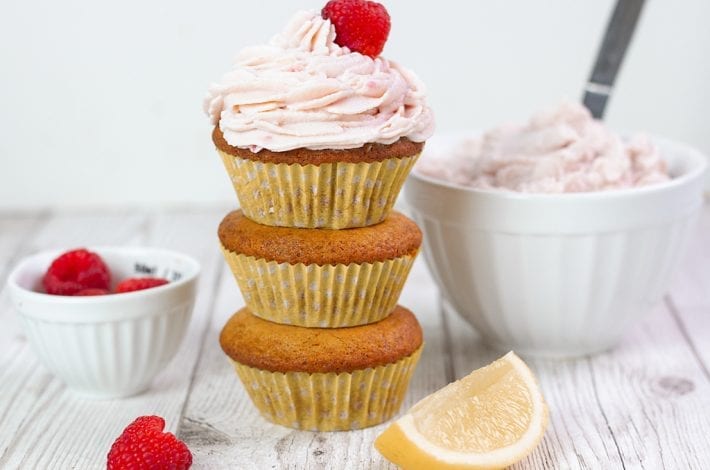 Lemon fairy cakes - bake these delicious lemon cupcakes with the kids - no refined sugars - a fluffy and light fairy cake with raspberry icing