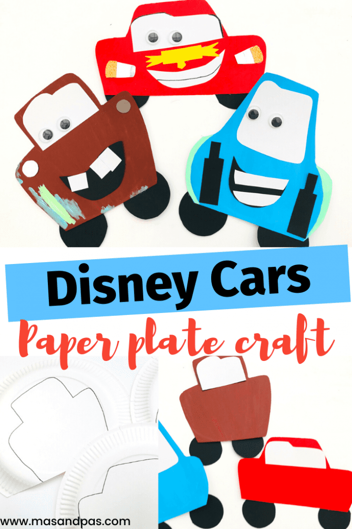 Lightning McQueen craft with paper plates - make this fun and easy paper plate craft with the kids of all the Disney Pixar Cars movie