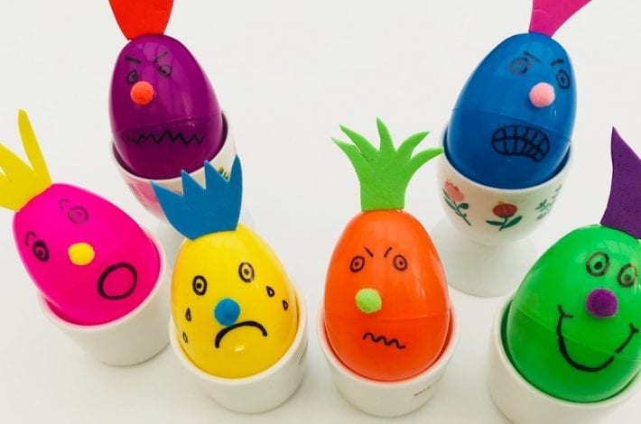 Emotional eggs monster characters - give plastic eggs different expressions and emotions with this learning emotions activity for preschoolers