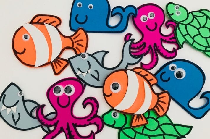 Fishing for letters with sea creature friends - learn to spell your name by learning first letters and building a word