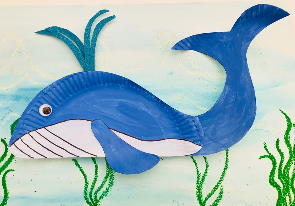 Blue Whale Paper Plate Craft | Fun Kids Crafts |