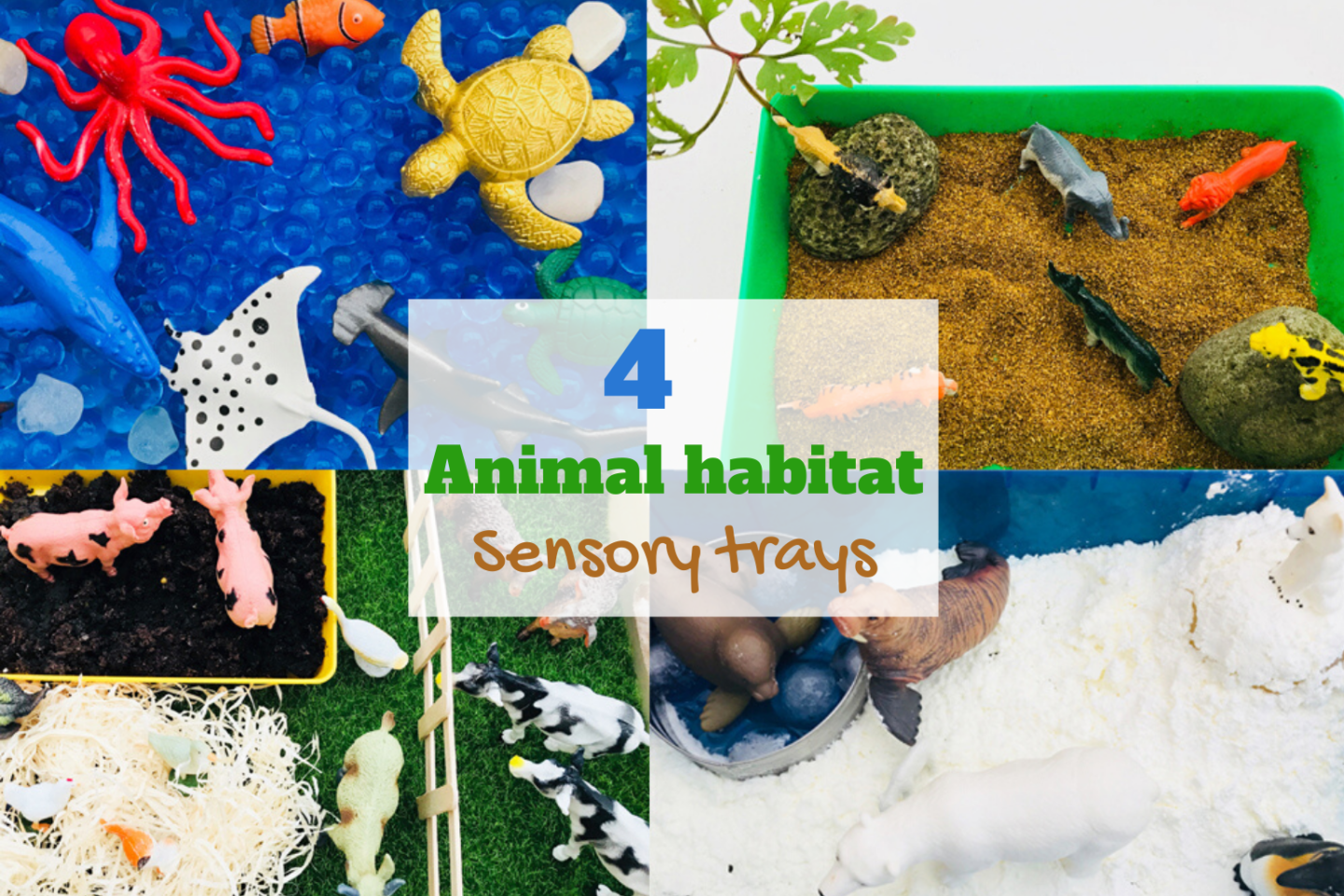 4 Easy Animal Habitat Sensory Trays image