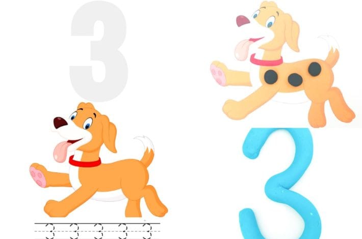 Teaching numbers to toddlers with these number playdough mats - learn first numbers and numeracy skills with numbers to 10