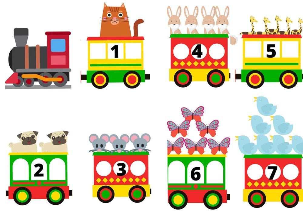 animal number train activity playtime learning mas pas