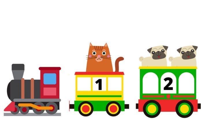 Animal number train - count to 10 and learn how to put numbers in order - train learning activity for preschoolers