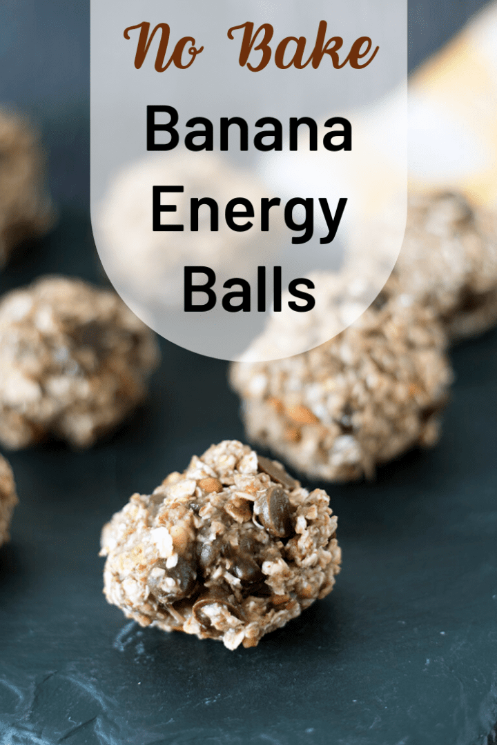 Banana energy balls - peanut butter and banana energy bites - no bake breakfast cookies with oats peanut butter and banana