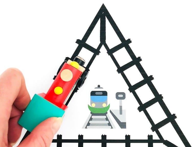 First Shapes with Printable Train Tracks