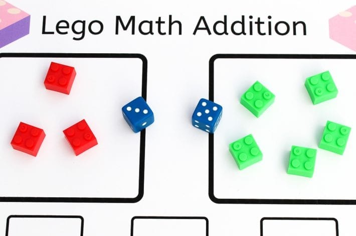 Lego brick math - enjoy this lego math addition activity to learn those first number bonds with lego bricks
