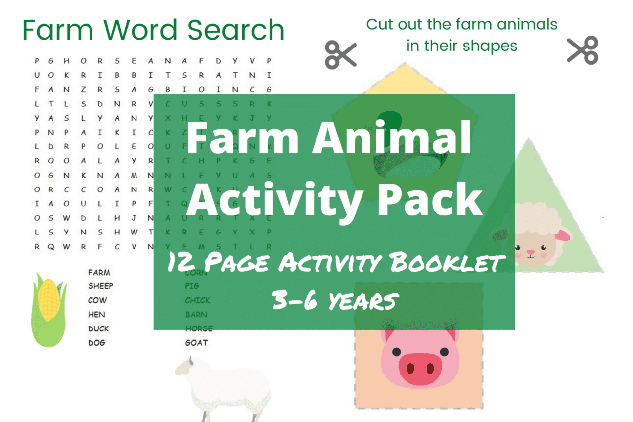 farm animal printables free activity pack 12 pages