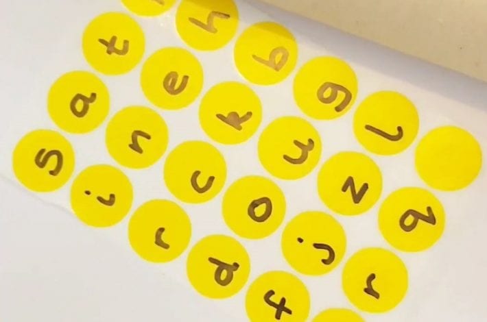Letter matching activity - match lower case to upper case letters using cardboard rolls - easy learning activity for early years