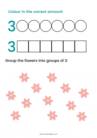 Count and write worksheet - learn first numbers activity pack