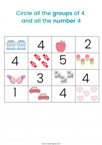 Count and write worksheet - learn first numbers activity pack