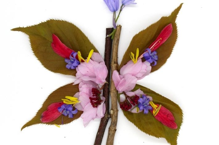 Flower petal art for kids - nature crafts for kids - flower paintings