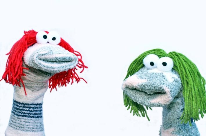 no sew sock puppets - how to make your own diy puppets - kids can play with these homemade hand puppets