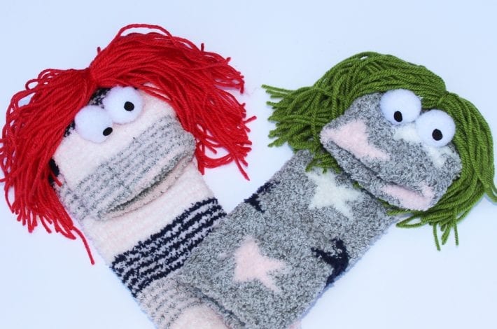 no sew sock puppets - how to make your own diy puppets - kids can play with these homemade hand puppets