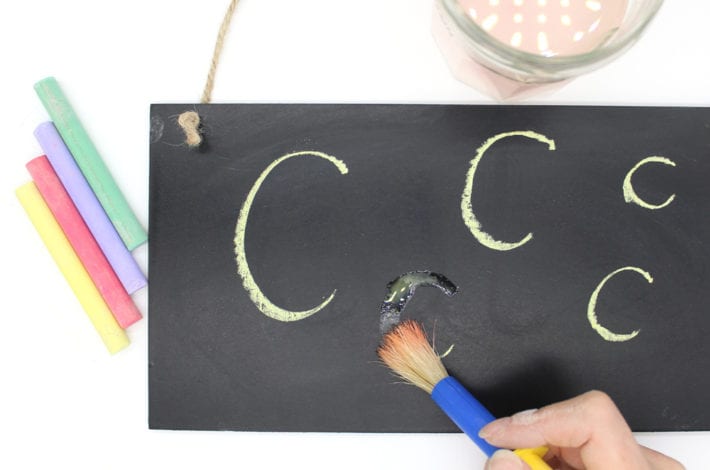Painting Letters with Water - Letter Formation Activity - chalk letter writing - wipe off letter activity