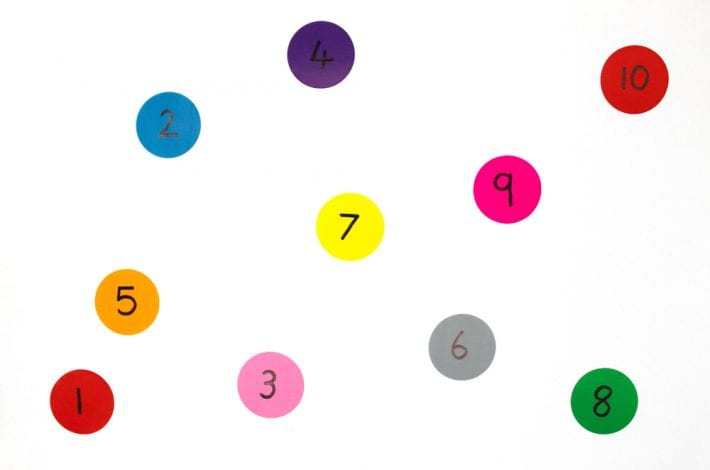 Practice Ordering Numbers with Number Dots - a playtime learning activity to help young kids recognise numbers and put numbers in order