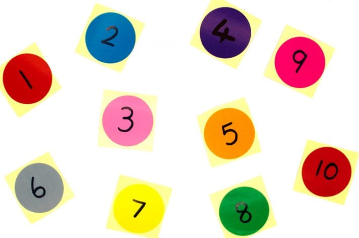 Practice Ordering Numbers with Number Dots - a playtime learning activity to help young kids recognise numbers and put numbers in order