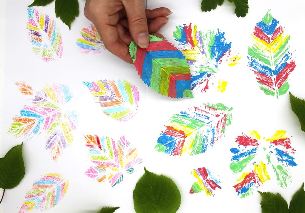 Leaf Printing - Two Ways, Kids Nature Craft