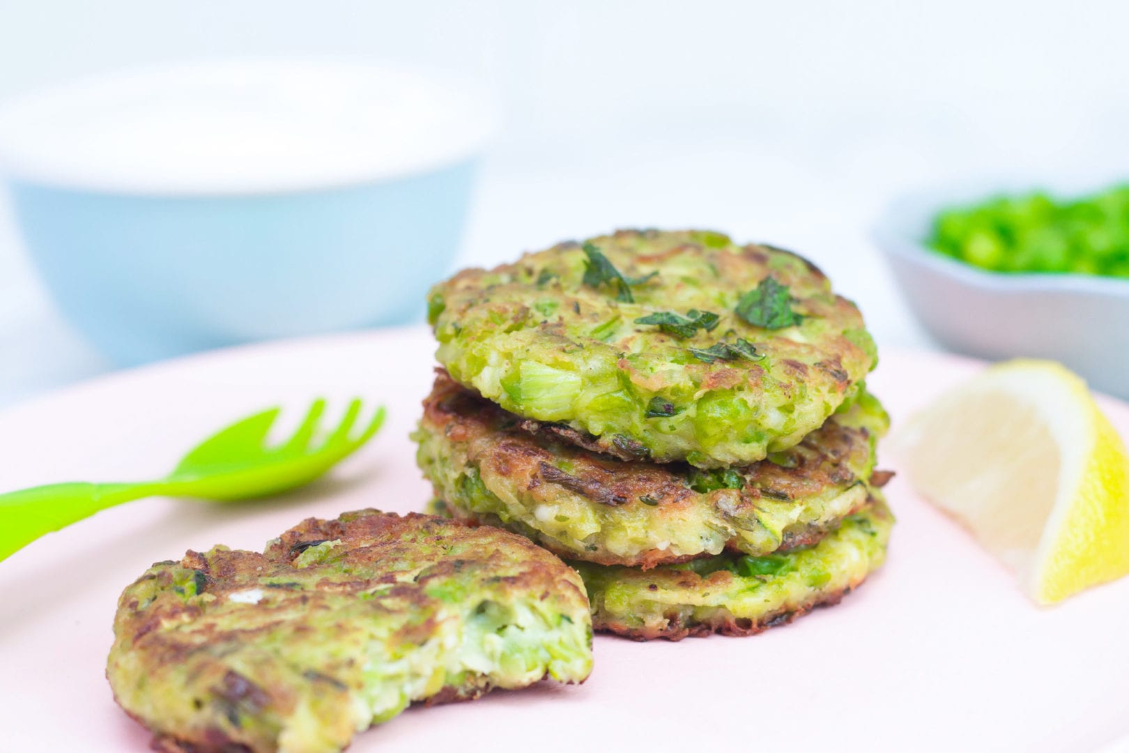 Green Pea Fritters with Feta Cheese Toddler Meals