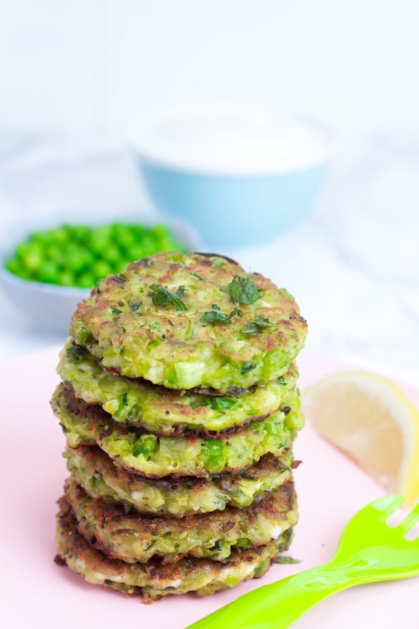 Green Pea Fritters with Feta Cheese Toddler Meals