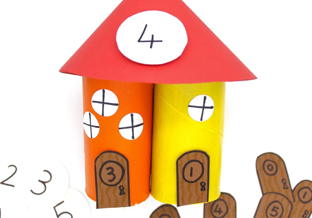 Number bond activity with gnome home towers - learn to add