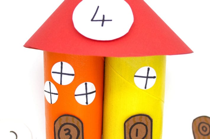 Number bond activity with gnome home towers - learn to add