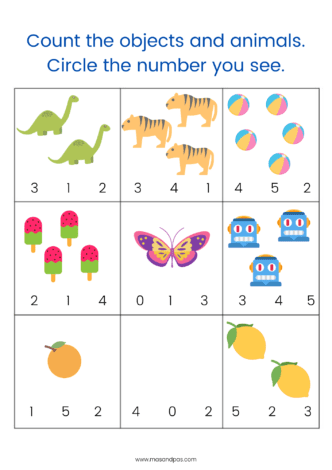 Count and write worksheets - learn first numbers with this activity pack for early years