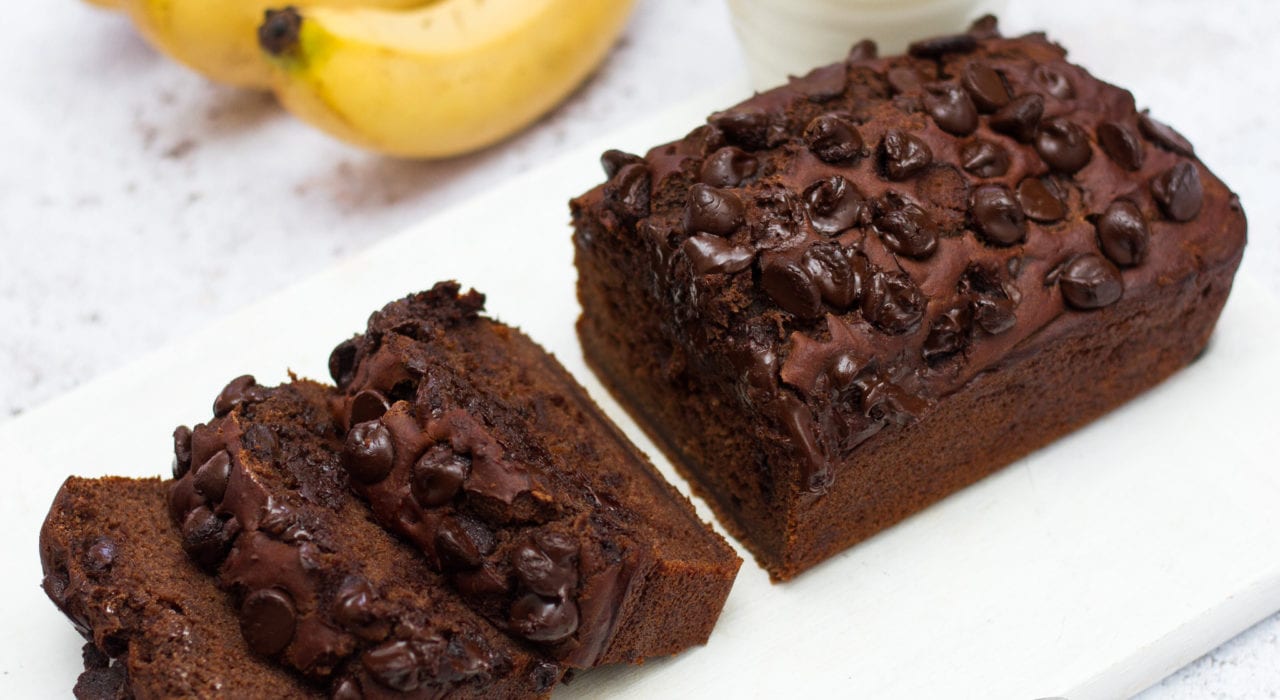 Secretly healthy chocolate banana bread - healthy double chocolate banana bread - healthier kids snacks