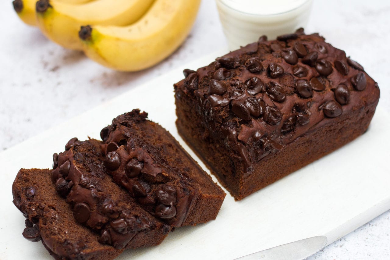 Secretly healthy chocolate banana bread - healthy double chocolate banana bread - healthier kids snacks