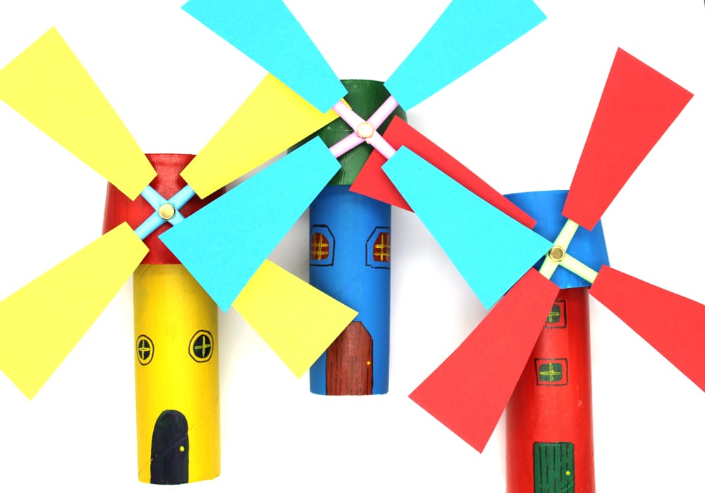 paper roll windmill craft - make windmills out of cardboard rolls with this fun kids craft