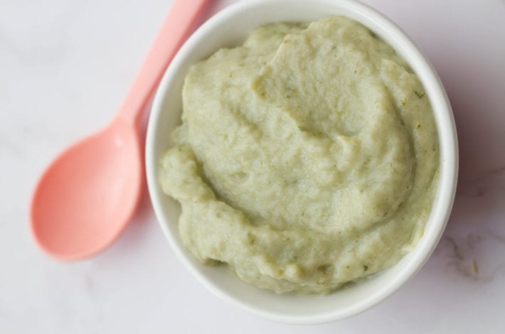Parsnip and spinach puree - weaning recipe for baby