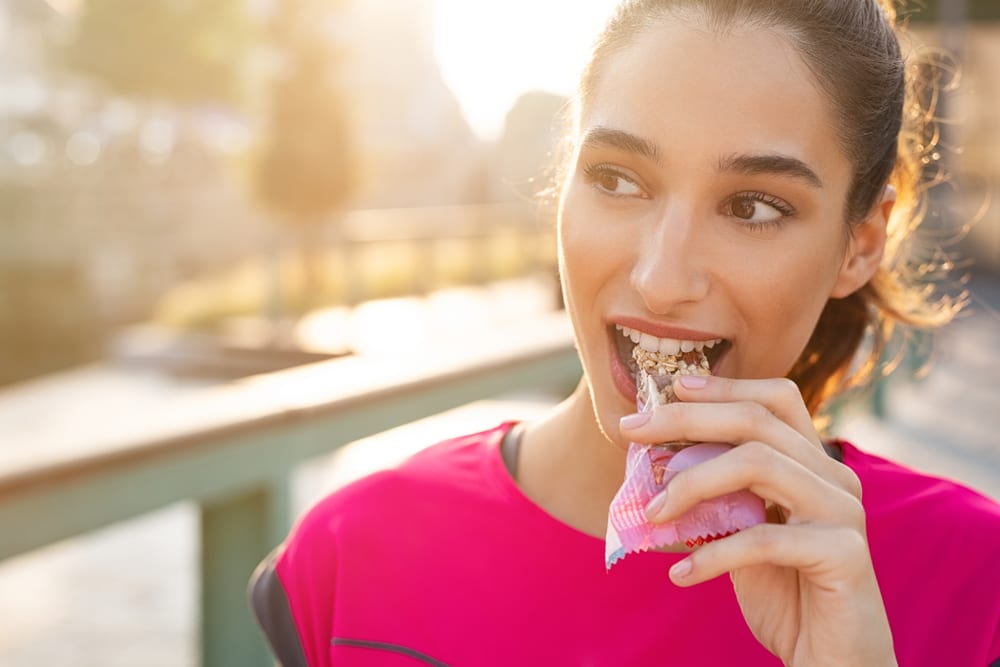 DDirect woman eating snack