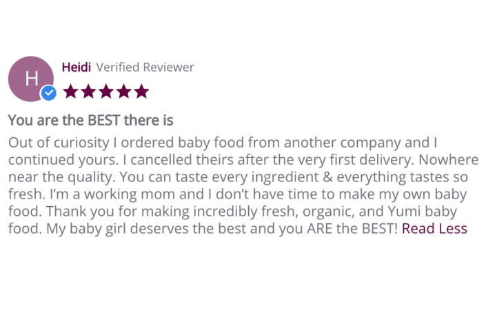 Yumi baby food review - hello yumi review - fresh baby food delivery service - organic baby meals