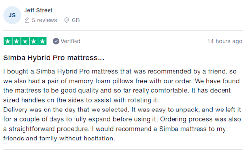 Simba Customer Reviews